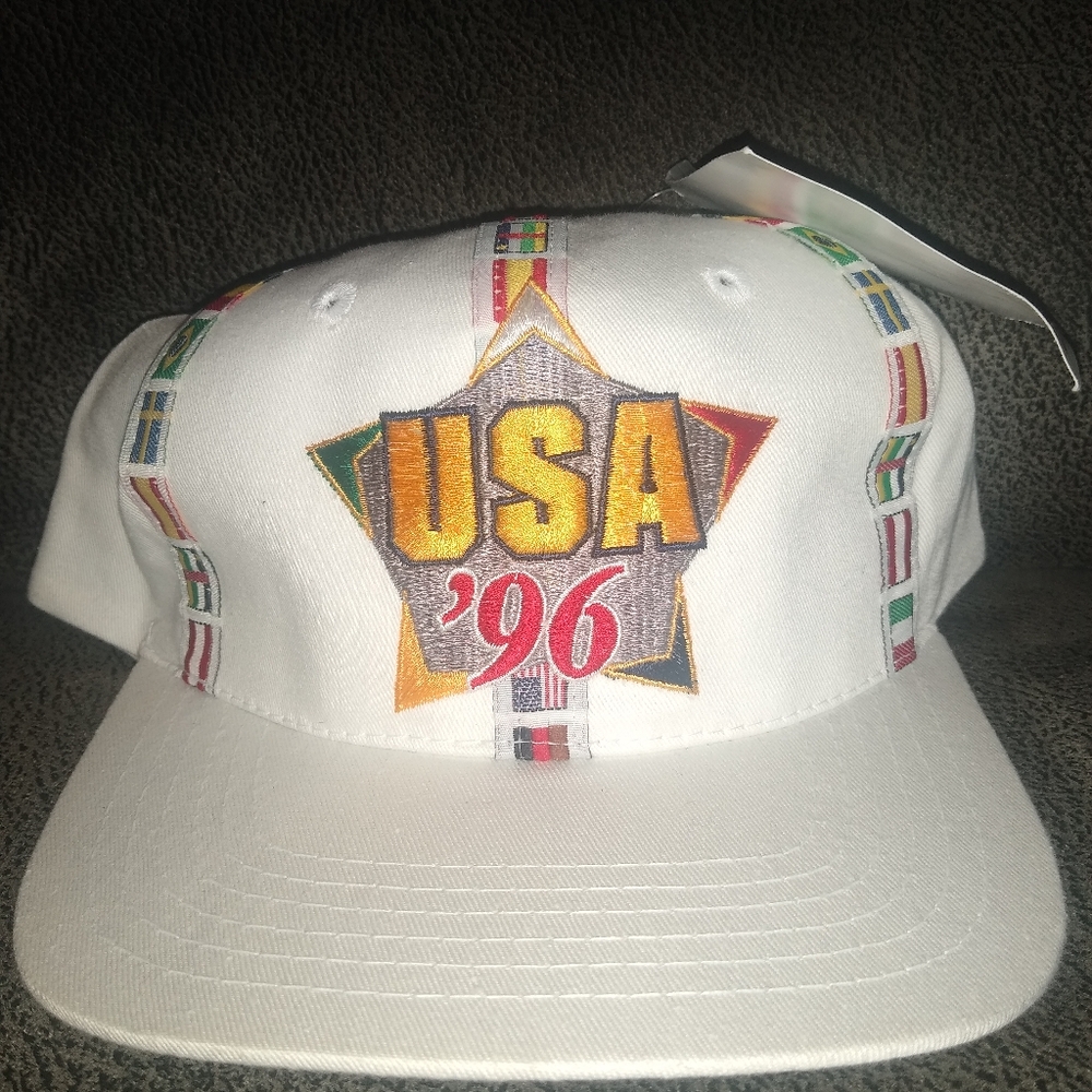 Vintage 1996 Team USA Atlanta Embroidered Snap Back Ball Cap, New With Tags!